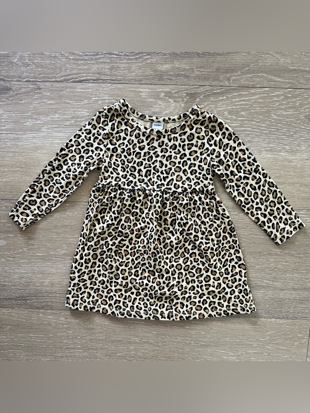 Old Navy Leopard Print Long Sleeve Dress - 18-24M